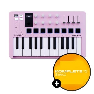 Arturia MiniLab MK3 아투리아 미니랩3 포터블 미니 마스터 키보드 미디 컨트롤러 - 한정판 Rose Quartz