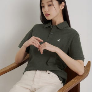 [빈폴 멘] [Essential] 피케 칼라넥 반소매 티셔츠 - 카키 BC6242E71H
