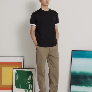 [빈폴 멘] [Essential] 라운드 반소매 티셔츠 - 블랙 BC6242E725