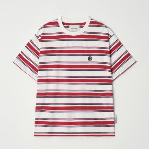 [디써티원] Multi Stripe Short Sleeve T-Shirt (RED&IVORY) DU26UK3002RI