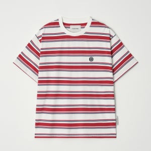 [디써티원] Multi Stripe Short Sleeve T-Shirt (RED&IVORY) DU26UK3002RI