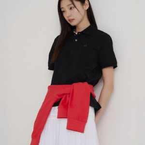 [빈폴 멘] [Essential] 피케 칼라넥 반소매 티셔츠 - 블랙 BC6242E715