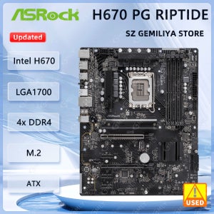 ASRock H670 PG Riptide 마더보드 인텔 H670 LGA1700 DDR4 128GB 지원 i9-14900 i5-14500 i9-13900 i3-13100F CPU A