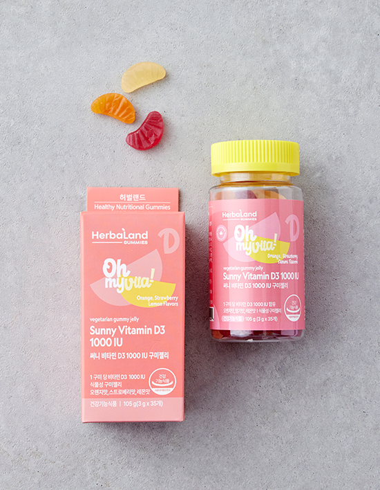 [허벌랜드] 써니 <b>비타민</b> D3 1000 IU <b>구미</b>젤리 (35일분)
