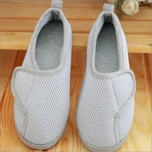 [크레마] 슬리퍼 실리퍼 찍찍이 실내화 발편한 신발 환자 메쉬 어른신 노인_WFH1U9G