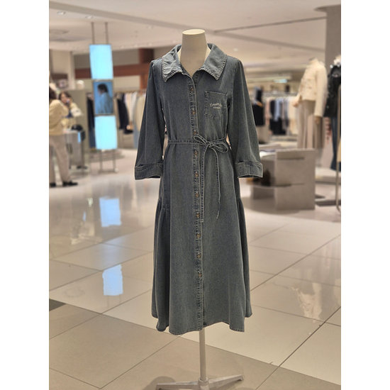 비지트<b>인</b>뉴욕 캐쥬얼 데님 버튼 원피스 VC4OP70
