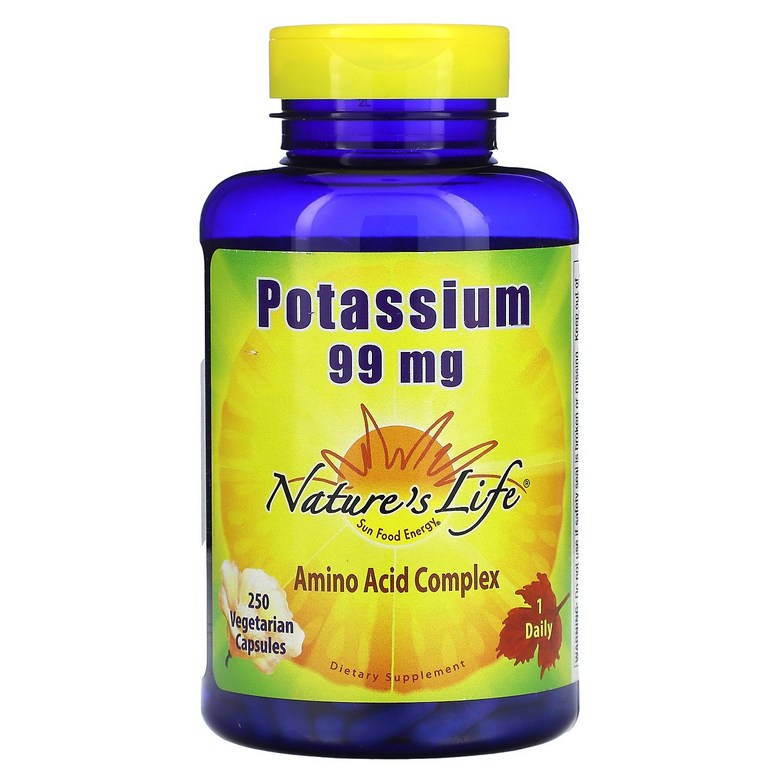 Nature’s Life Potassium 99 mg 250 Vegetarian Capsules  250 count  1개