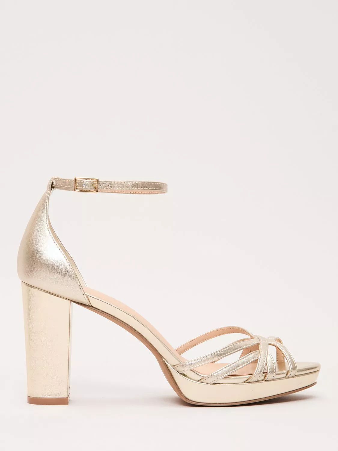 페이즈에잇 골드 플랫폼 힐 샌들 Strappy Platform Heel Sandals, Gold 114438165 153270000