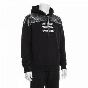 마르셀로 불론 마르셀로불론 윙 프린팅 남성 후드티 블랙 멀티 19FW CMBB007E196300041088