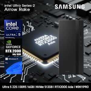 삼성전자 삼성 데스크탑 코어 울트라5 RTX2000 Ada 컴퓨터 DM500THZ-Z5ADD-RTX2000 Ada 11PRO Ultra5-225 16GB SSD512GB 고사양