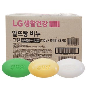 알뜨랑비누 130g x 80개 화이트 그린 옐로우 세수비누