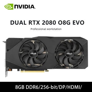 ASUS 듀얼 RTX 2080 O8G EVO & 듀얼 RTX 2080S O8G EVO GDDR6 8GB 256비트 그래픽 카드 PCI 익스프레스 3.0 HDMI DP 듀얼 팬 지원