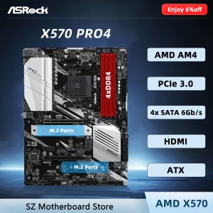 AMD X570 AM4 마더보드 ASROCK X570 PRO4 메인보드 CPU 지원 Ryzen 9 5950X 5900X 7 5800X3D 5 5600X 5500 DDR4 M.2 A