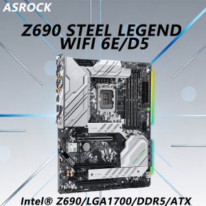 Z690 LGA1700 마더보드 ASROCK Z690 스틸 레전드 WiFi 6E/D5 메인보드 CPU 14/13/14세대 I9-14900K I9-13900K I9-12900K DD