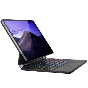 Doqo 매직 키보드 삼성 갤럭시 태블릿 S7/S8 11in S7Plus 12.4 인치 터치 트랙 패드 백라이트 블루투스 키보드