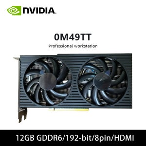 NVIDIA RTX 3060 Ti GPU 0M49TT 8GB GDDR6 256비트 그래픽 카드 (PCI-E 3.0 8핀 HDMI DP 듀얼 팬) 데스크탑 PC 컴퓨터용