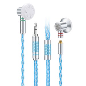 QIGOM S130A 130 ohm 베릴륨 멤브레인 드라이버, 인이어 플랫 헤드 이어버드, HiFi 이어폰, MMCX 8 가닥 OFC 실버 도금 케이블 포함