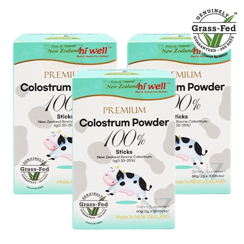 하이웰 뉴질랜드 <b>프리미엄 초유 파우더 100</b>% <b>스틱</b> 30개X3통  180g  1세트