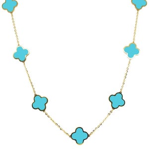 이탈리안골드 14K 터쿼이즈 빅 클로버 목걸이 14k 골드 Turquoise Big Clover Necklace 303097753 151982806