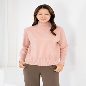 (모슬린) 엄마옷 반폴라 캐시 니트긴팔티셔츠 511FGH192 마담/중년여성/빅사이즈/50대/60대