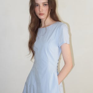 [에트몽] [S SIZE 6/16 예약배송] Side Button Stitch Dress, Sky Blue