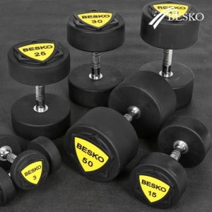 베스코 우레탄 TPU 덤벨 헬스 근력 홈트 크로스핏 50kg 1개
