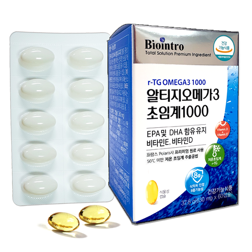 알티지 오메가3 초임계 1000 630mg x 60캡슐, 4개