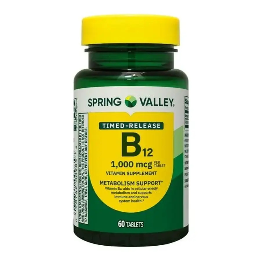 Spring Valley <b>비타민</b>B12 1000mcg 타임 릴리즈 60정