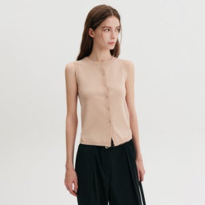 [룩캐스트] 도나 슬리브리스 니트 베스트_베이지 / DONA SLEEVELESS KNIT VEST_BEIGE