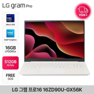 LG전자 그램 프로16 16ZD90U-GX56K 코어 울트라5(S3) 고성능 업무용 노트북 16GB 512GB EDEN