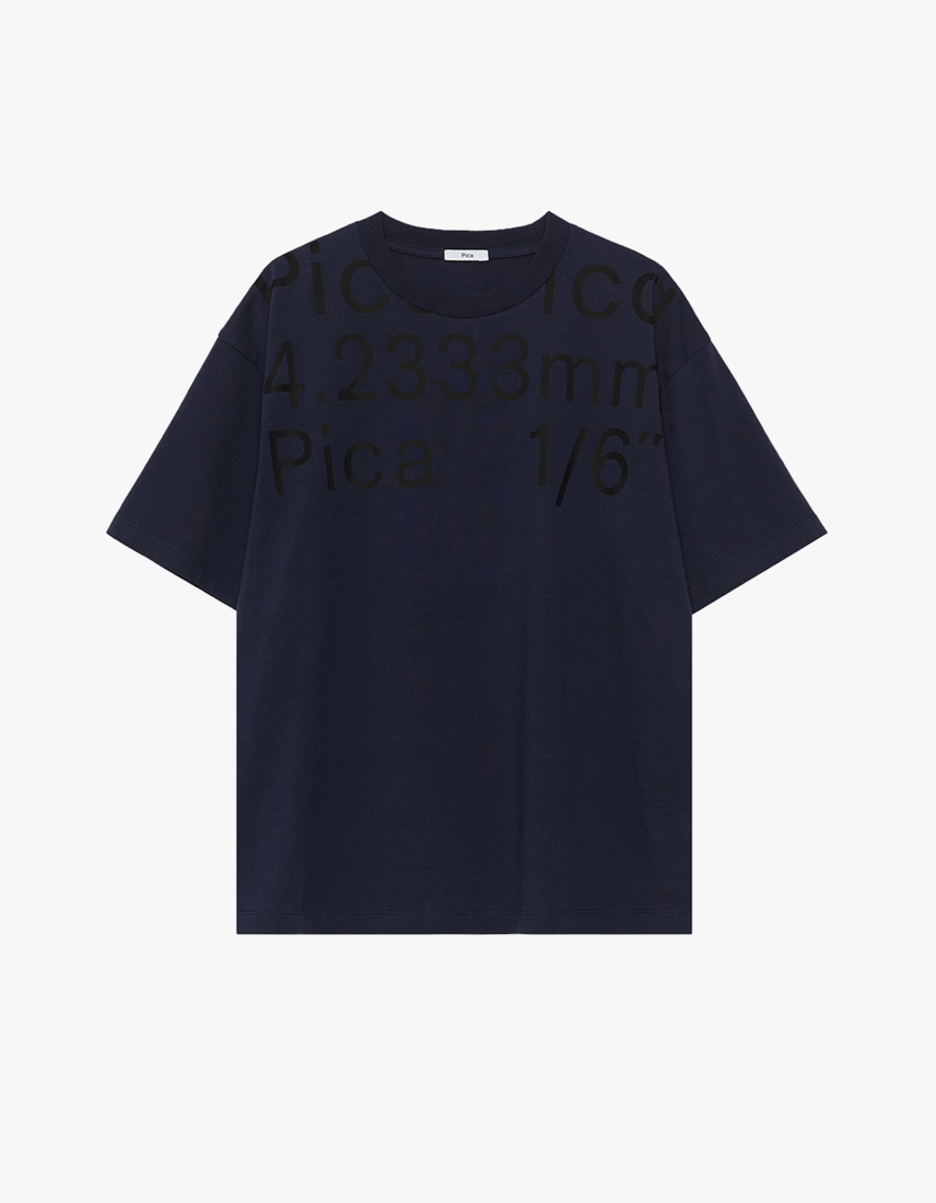 파이카,Cut Logo Boxy T-Shirt - Navy