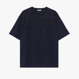 파이카,Cut Logo Boxy T-Shirt - Navy