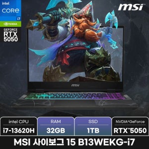 MSI 사이보그 15 B13WEKG-i7/RAM 32GB/SSD 1TB/ +마우스증정