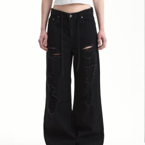 시너진 DRAWSTRING DISTRESSED DENIM PANTS P0000HPB