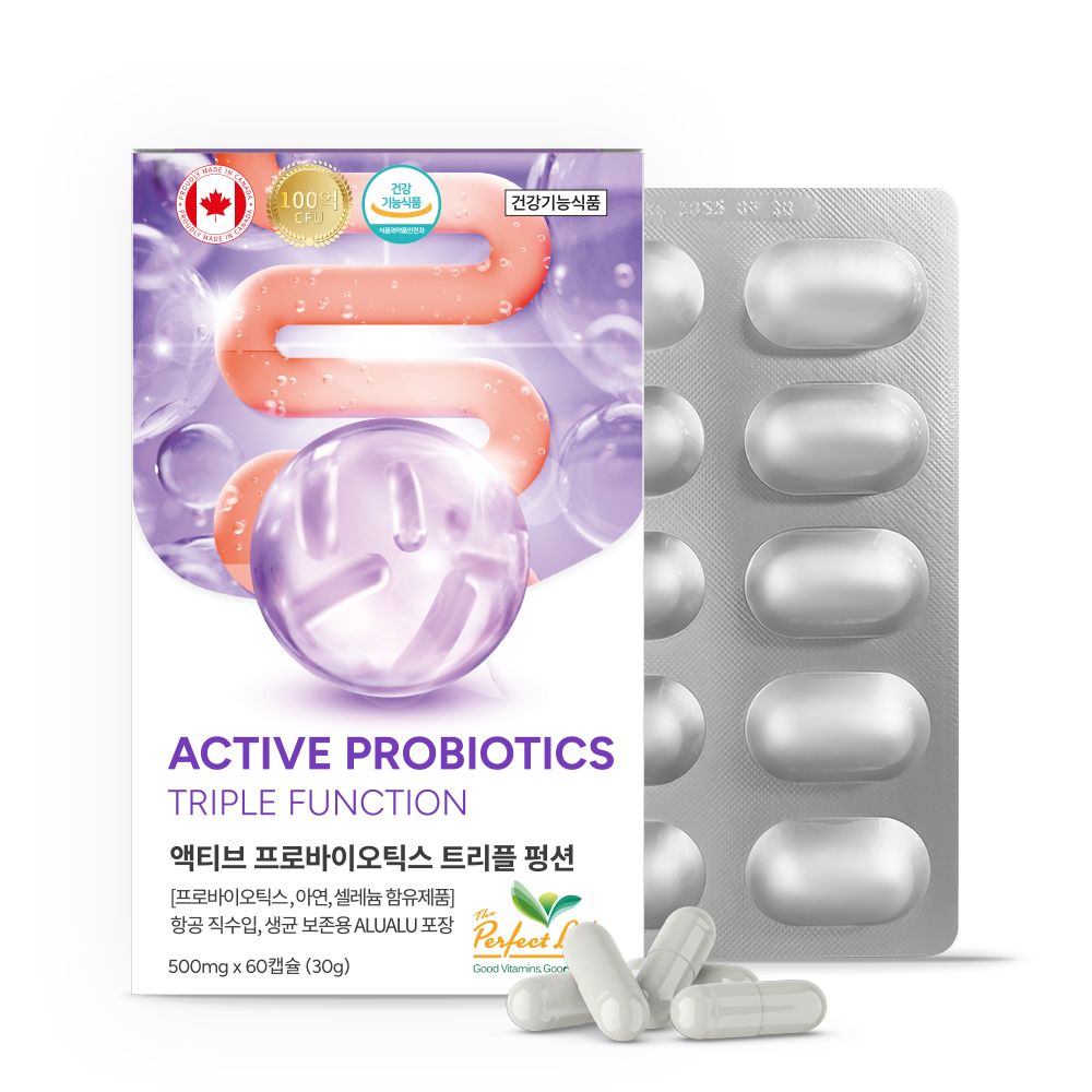 퍼펙트라이프 액티브 프로<b>바이오틱스</b> <b>트리플</b> 펑션 60캡슐, 2개