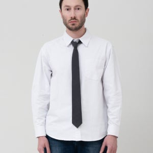 [매너그램] 소프트솔리드 차콜 슬림넥타이 5009733639