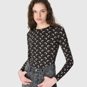 [마린 세르] (W) 문 프린티드 저지 롱슬리브 크루넥 탑 인버스 탄 MOON PRINTED JERSEY LS CREWNECK TOP IT99 INVERSE TAN MRSW261P