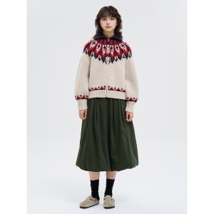 Sea NY Sullivan Sportswear Belted Bubble Skirt - Khaki 913221