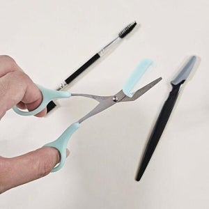 아트박스/와인앤쿡 브러쉬 가위 눈썹칼 눈썹관리 3종세트