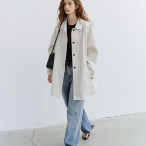 [유라고] Hidden button half trench coat U260305