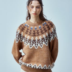 [유니폼브릿지] nordic crew neck knit(womens) camel UB2499PO466MCA