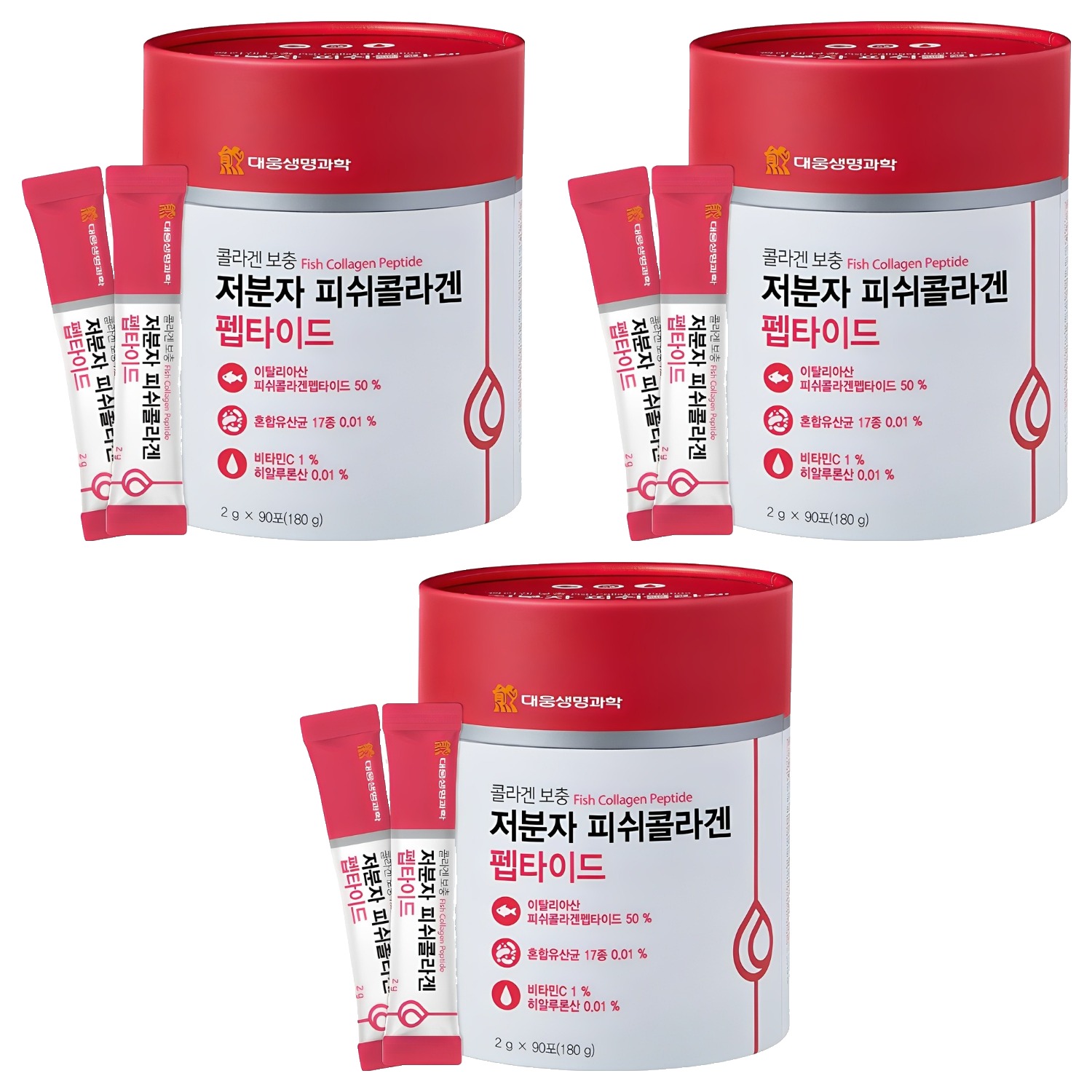 대웅생명과학 어류 저분자 피쉬 콜라겐 펩타이드 90포, 3개