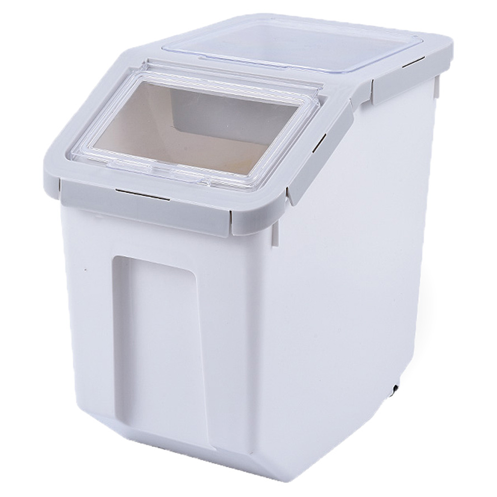 펫트리움 이중 밀폐 사료 보관통 그레이 28L