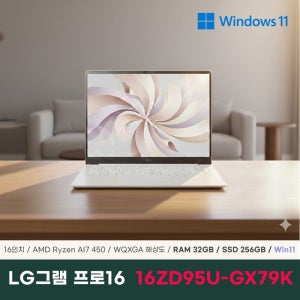 LG전자 2026 그램 프로16 16ZD95U-GX79K 노트북 32GB 256GB Win11