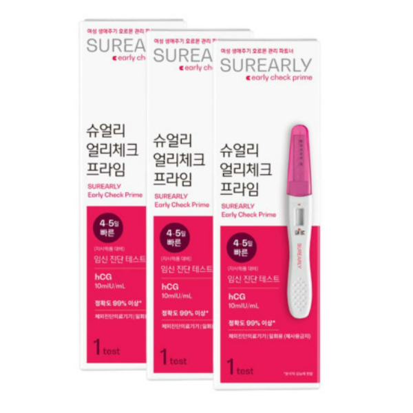 슈얼리 얼리체크 프라임 <b>임신 테스트기</b> 3개