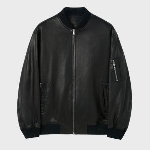 [커스텀멜로우] Black Leather Ma-1 CWUDS26114BKX