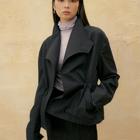 리올그 Fsts Non-Collar Double Jacket Navy