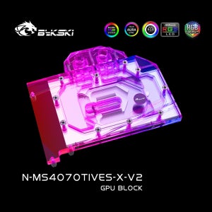 Bykski 워터 블럭 MSI GeForce RTX 4070 Ti VENTUS 3X 12G OC GPU 카드 / 구리 냉각 라디에이터 AURA/ N-MS4070TIVES-X-V2 