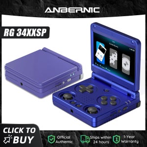 안베르닉 RG34XXSP 3.4인치 IPS 라이눅스 64비트 게임 콘솔 H700 쿼드코어 1GB 레트로 게임 플레이어 HD TV 연결 RG 34XXSP 3300mAh