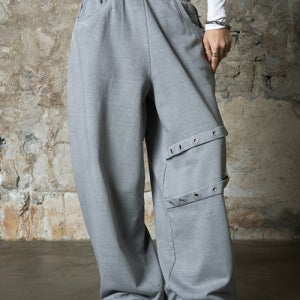 [이유씨티] 듀얼 웨이스트 아일렛 스웻팬츠 - 그레이 EU26SSPT03-GY